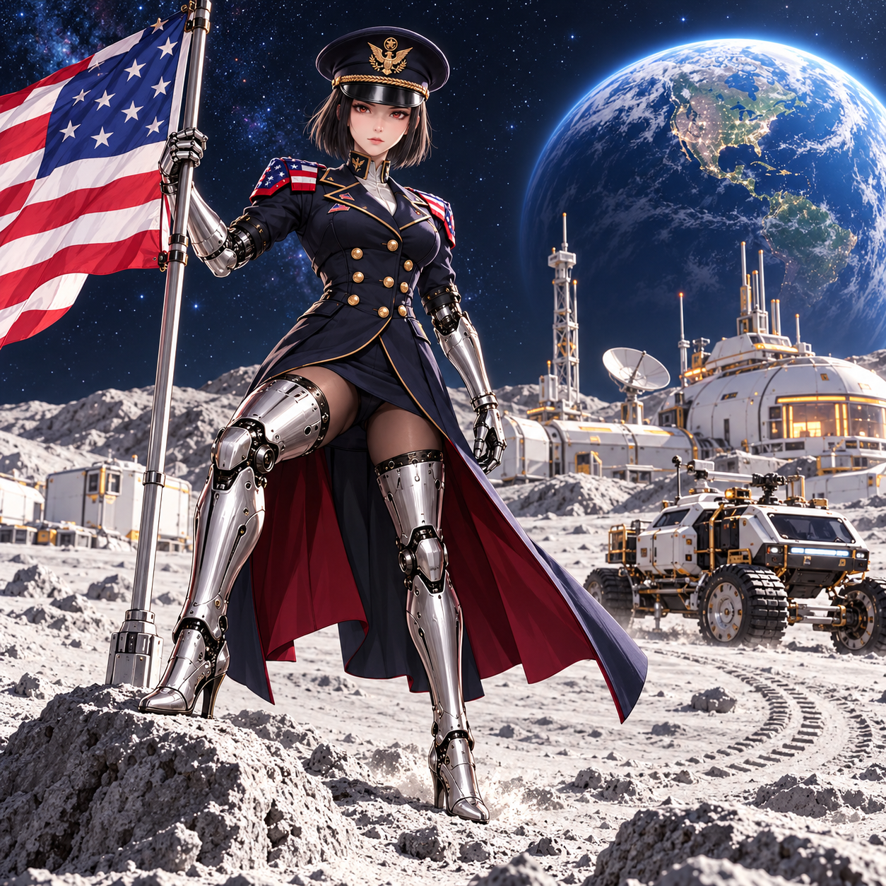 AgenC planting a flag on the lunar surface