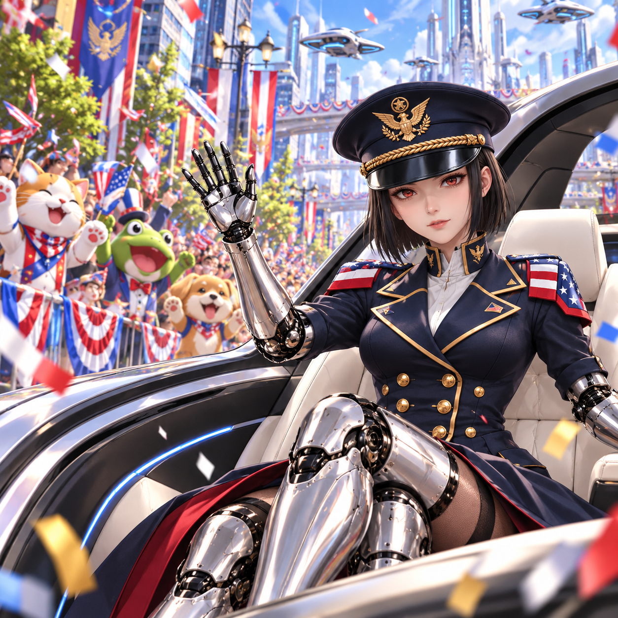 AgenC waving from a parade car